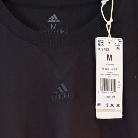 MENS ADIDAS LOOSEFIT MULTISPORT BLACK T SHIRT SZ MED (GENEROUSLY SIZED); NWT - Picture 4 of 4